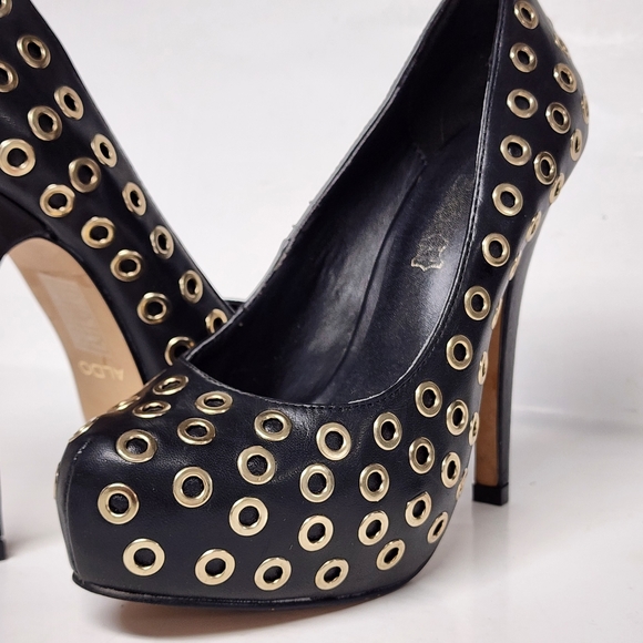 Aldo Shoes - ALDO Womens shoes BLACK with GOLD RIVETING /STUDS    7